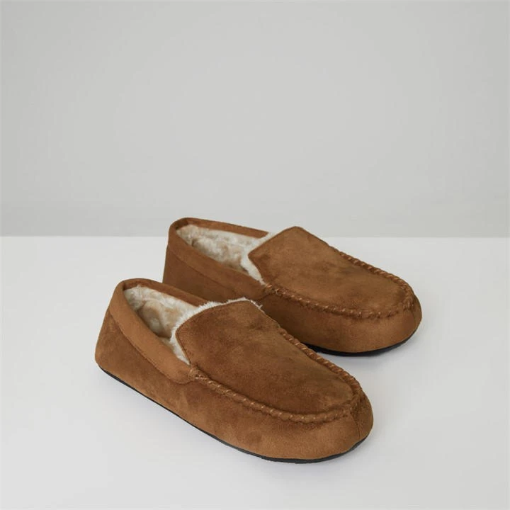 Threadbare Faux Fur Lined Suedette Moccasin Slippers 3 Threadbare Faux Fur Lined Suedette Moccasin Slippers