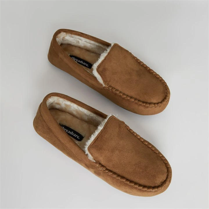 Threadbare Faux Fur Lined Suedette Moccasin Slippers 5 Threadbare Faux Fur Lined Suedette Moccasin Slippers - Image 3