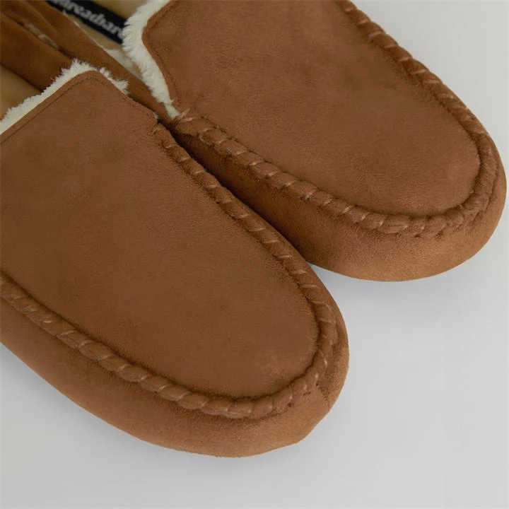 Threadbare Faux Fur Lined Suedette Moccasin Slippers 6 Threadbare Faux Fur Lined Suedette Moccasin Slippers - Image 4