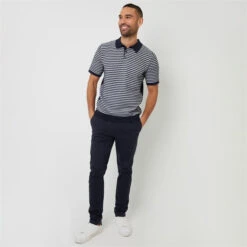 Threadbare Textured Stripe Knitted Polo Shirt -House Of Fraser Shop 29700118 l a2