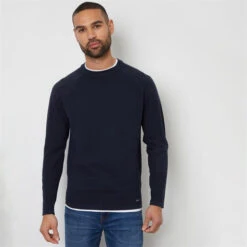 Threadbare Textured Mock T-Shirt Crew Neck Jumper