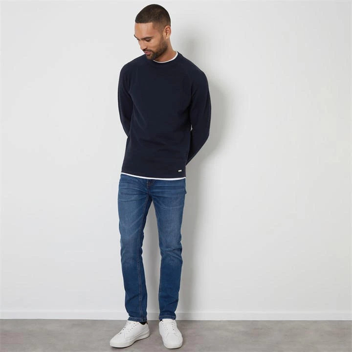 Threadbare Textured Mock T-Shirt Crew Neck Jumper 5 Threadbare Textured Mock T-Shirt Crew Neck Jumper - Image 3