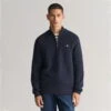 Gant TEXTURED COTTON H-ZIP EVENING BLUE -House Of Fraser Shop 31372118 l