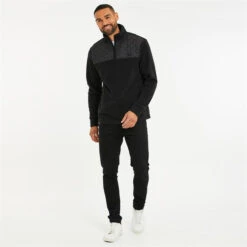 Threadbare Quarter Zip Quilted Fleece Jumper -House Of Fraser Shop 31709703 l a2