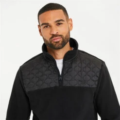 Threadbare Quarter Zip Quilted Fleece Jumper -House Of Fraser Shop 31709703 l a3