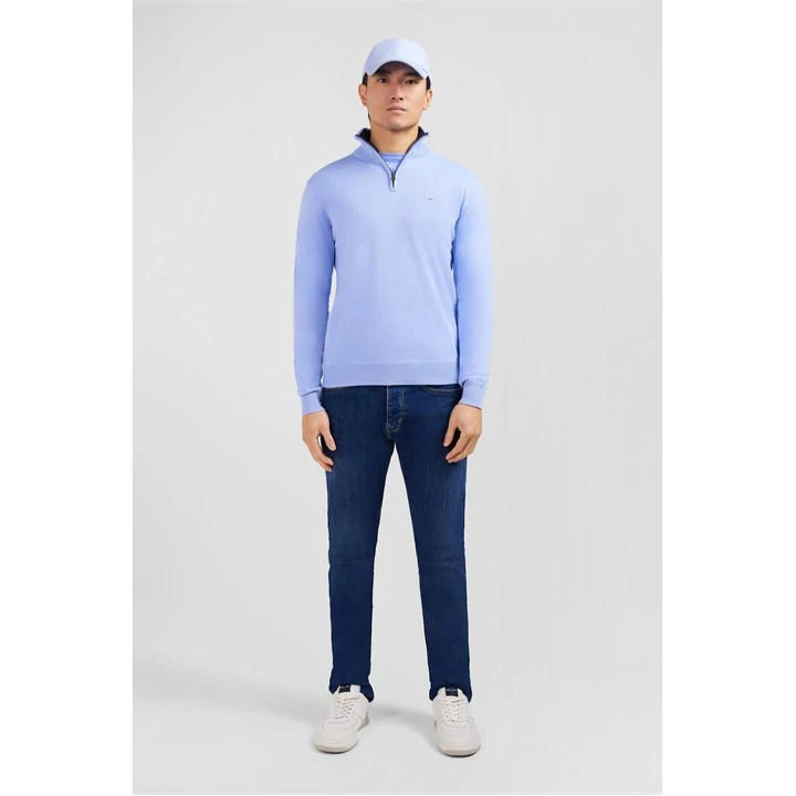 Eden Park Navy Blue Cotton Jersey Jumper - 3 Eden Park Navy Blue Cotton Jersey Jumper -