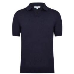 Arden Navy Knit Polo