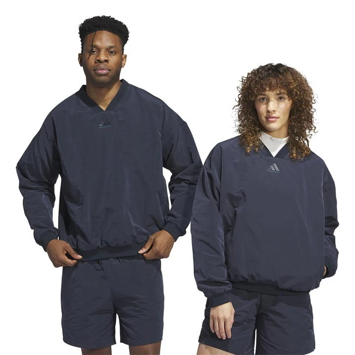 ADIDAS Basketball Woven Crewneck Sweatshirt Mens 5 ADIDAS Basketball Woven Crewneck Sweatshirt Mens - Image 3