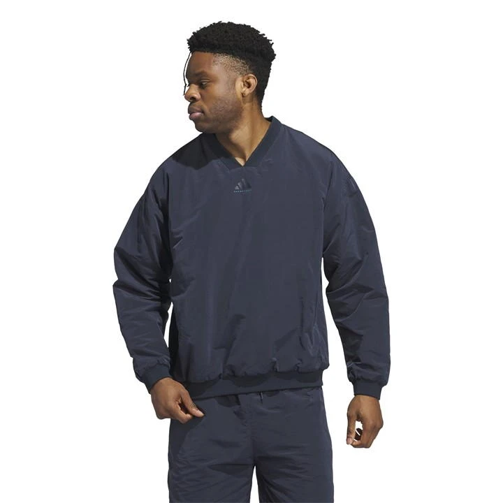 ADIDAS Basketball Woven Crewneck Sweatshirt Mens 7 ADIDAS Basketball Woven Crewneck Sweatshirt Mens - Image 5