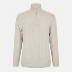 Threadbare Quarter Zip Cable Knit Jumper Mens -House Of Fraser Shop 32747469 l