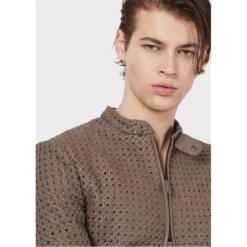 Emporio Armani Textured Biker Jacket 10 Emporio Armani Textured Biker Jacket -House Of Fraser Shop 50056404 l a4