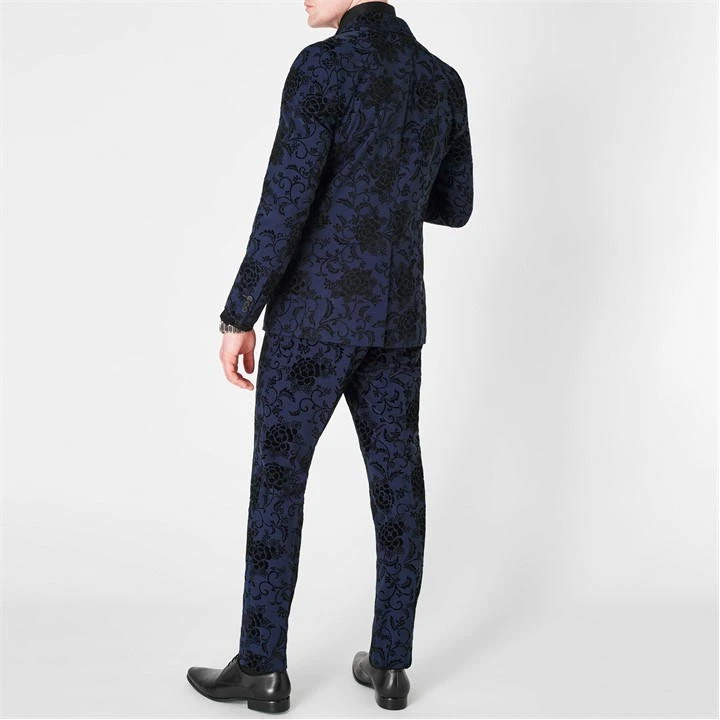 Novello Skinny Fit Flocked Suit Jacket 6 Novello Skinny Fit Flocked Suit Jacket - Image 4
