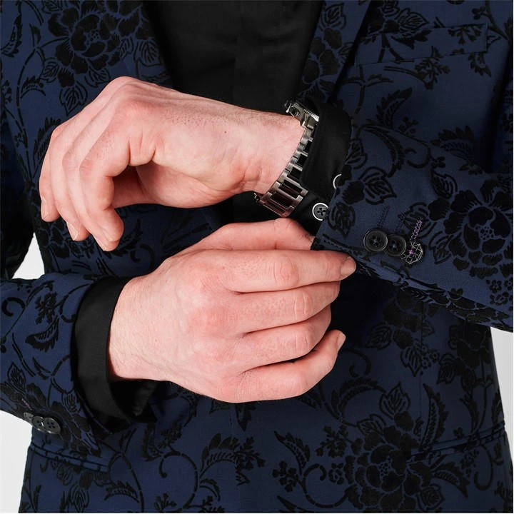 Novello Skinny Fit Flocked Suit Jacket 7 Novello Skinny Fit Flocked Suit Jacket - Image 5