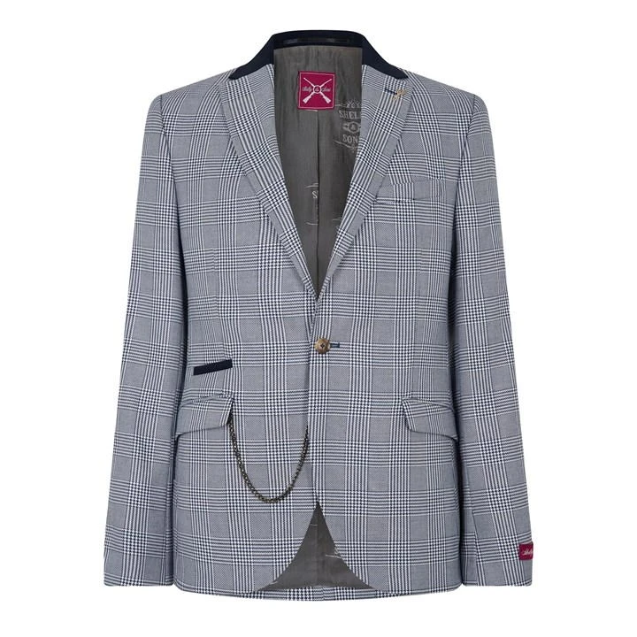 Exeter Slim Fit Grey Check Suit Jacket 3 Exeter Slim Fit Grey Check Suit Jacket