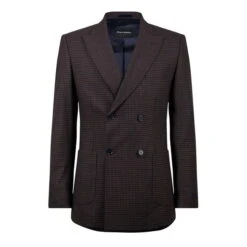 Torbay Slim Fit Burgundy Check Suit Jacket