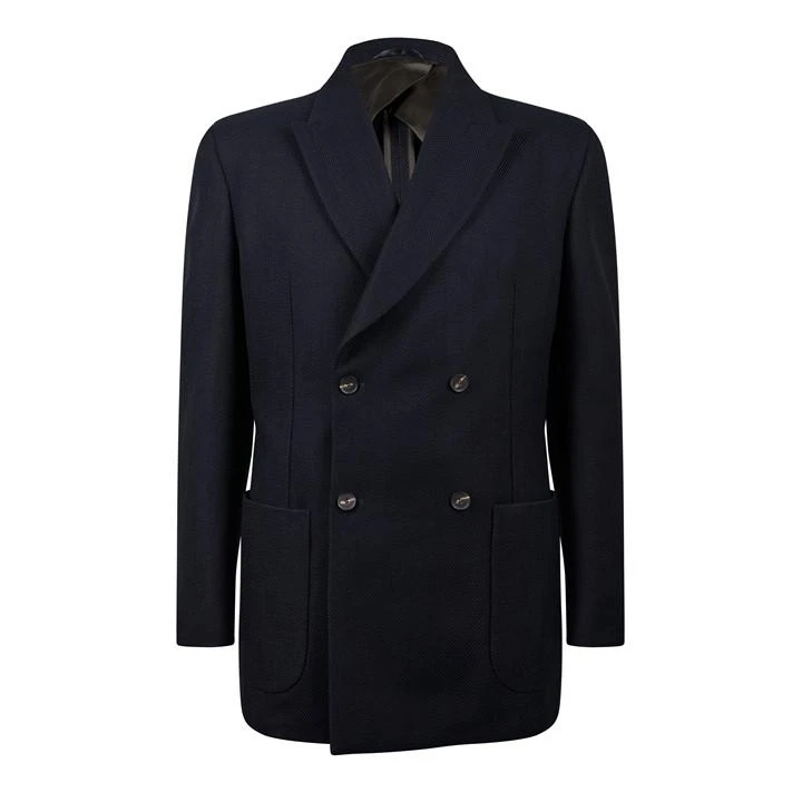 Bond Tailored Fit Navy Herringbone Suit Jacket 3 Bond Tailored Fit Navy Herringbone Suit Jacket