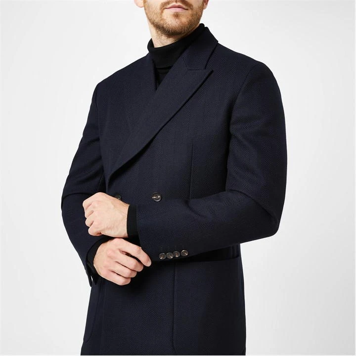 Bond Tailored Fit Navy Herringbone Suit Jacket 5 Bond Tailored Fit Navy Herringbone Suit Jacket - Image 3