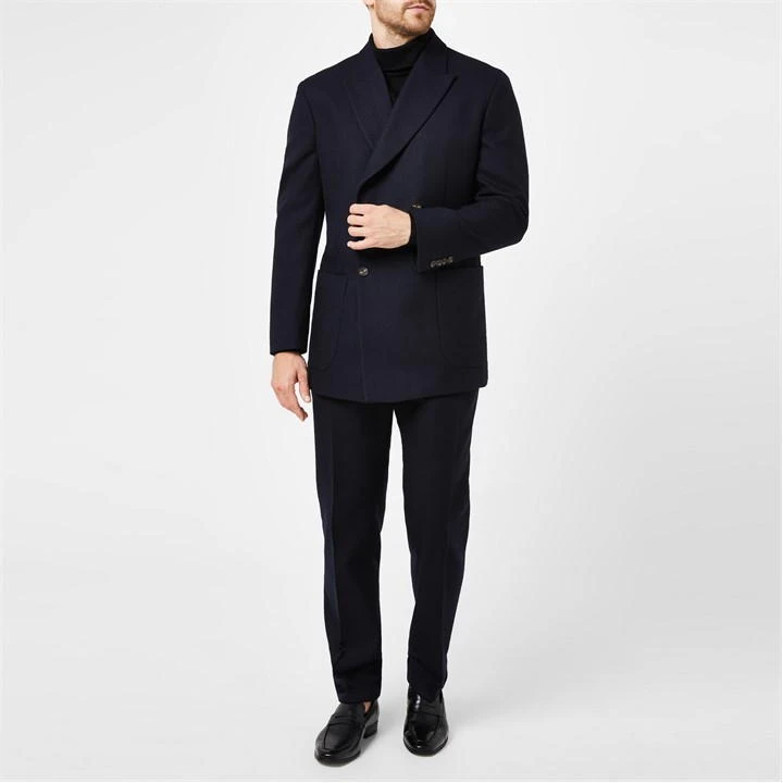 Bond Tailored Fit Navy Herringbone Suit Jacket 7 Bond Tailored Fit Navy Herringbone Suit Jacket - Image 5
