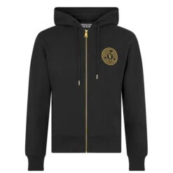 Versace Jeans Couture Foil Stamp Zip Hoodie