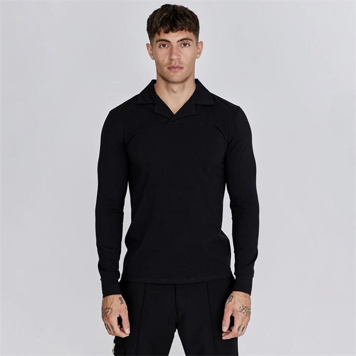 SikSilk Long Sleeve Polo Shirt Mens 3 SikSilk Long Sleeve Polo Shirt Mens