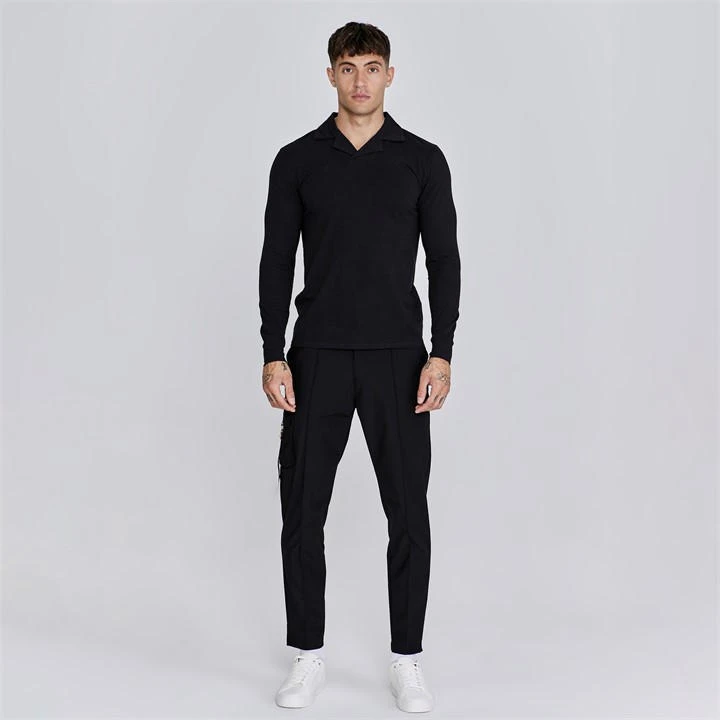 SikSilk Long Sleeve Polo Shirt Mens 5 SikSilk Long Sleeve Polo Shirt Mens - Image 3