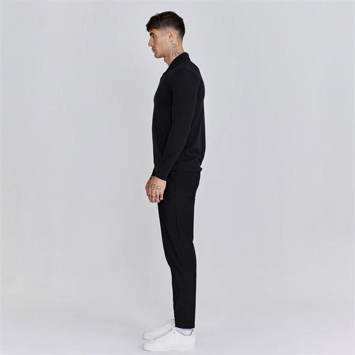 SikSilk Long Sleeve Polo Shirt Mens 6 SikSilk Long Sleeve Polo Shirt Mens - Image 4