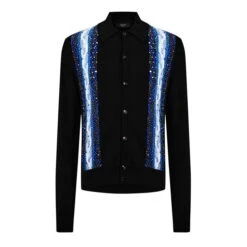 Amiri Crystal Long Sleeve Polo Shirt