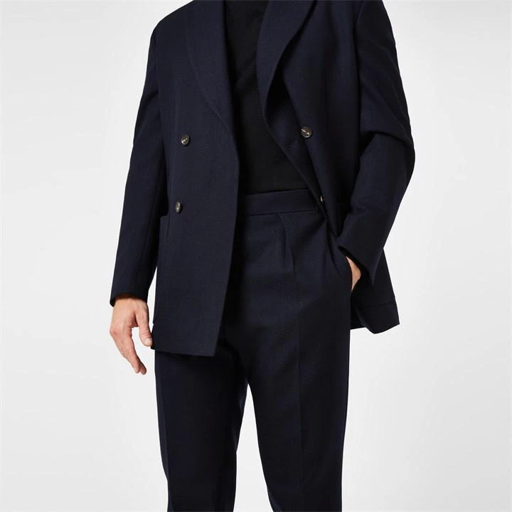 Bond Tailored Fit Navy Herringbone Suit Trouser 6 Bond Tailored Fit Navy Herringbone Suit Trouser - Image 4