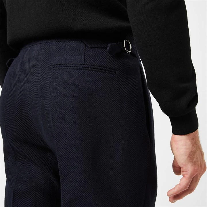 Bond Tailored Fit Navy Herringbone Suit Trouser 7 Bond Tailored Fit Navy Herringbone Suit Trouser - Image 5