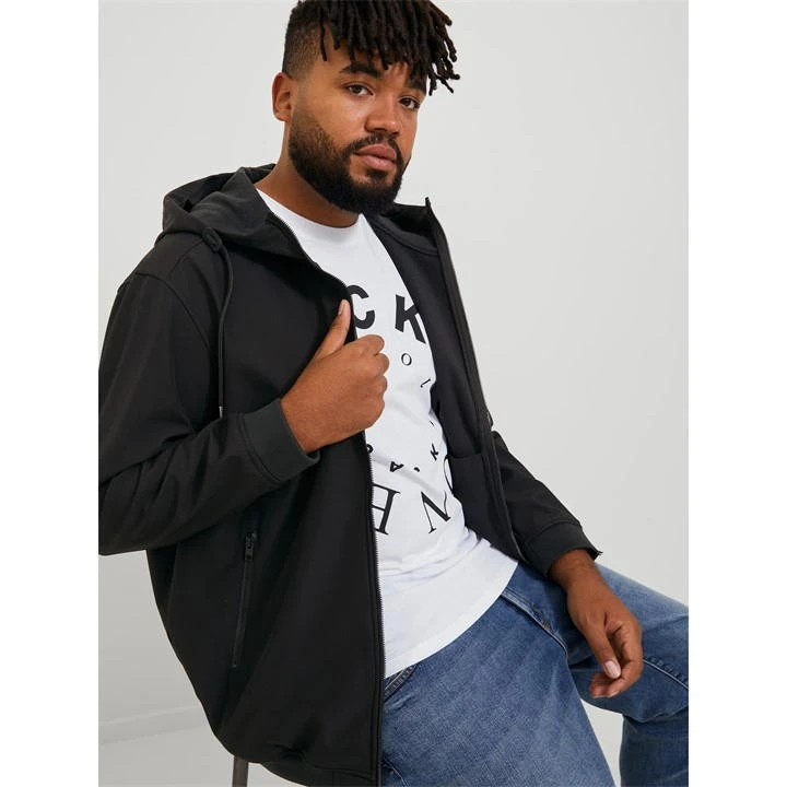 Softshell Hooded Jacket Mens Plus Size 7 Softshell Hooded Jacket Mens Plus Size - Image 5