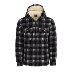 Dunlop Full Zip Checked Hoodie Mens