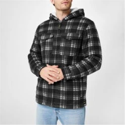 Dunlop Full Zip Checked Hoodie Mens -House Of Fraser Shop 63402703 l a2
