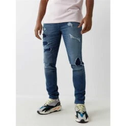 True Religion Tony Skinny Fit Ripped Jeans Mens