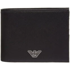 Emporio Armani Regenerated Saffiano Leather Billfold Wallet With Coin Pocket